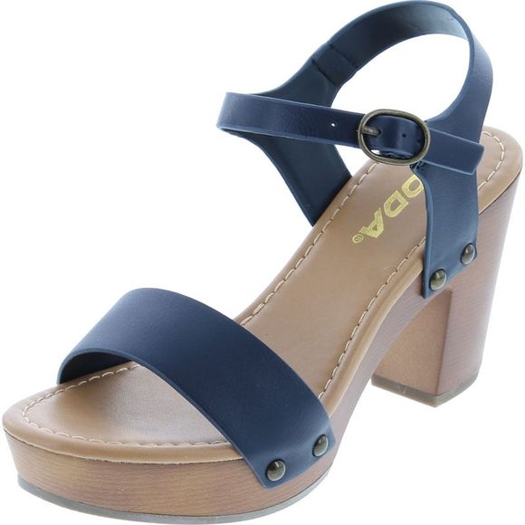 Soda Chivas Navy Pu Womens sandals 8.5 NEW - Picture 1 of 8